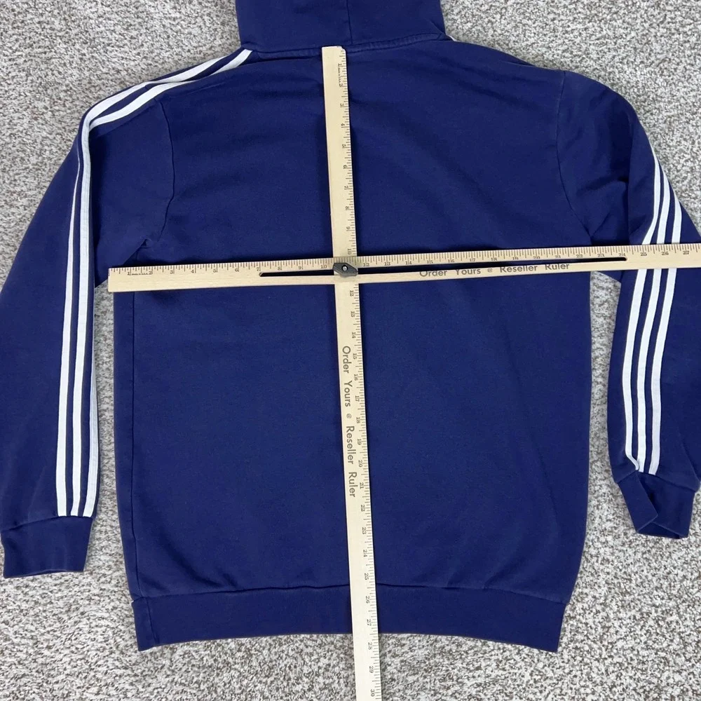 Adidas Hoodie Mens Large Blue‎ Trefoil 3 Stripes Pullover Sweatshirt Sweater Top